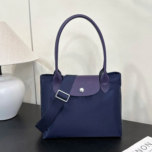 MaisonVerde® Oxford Cloth Shoulder Bag – Casual Lightweight Patchwork Tote | Soft Canvas Bucket Handbag for Everyday Use