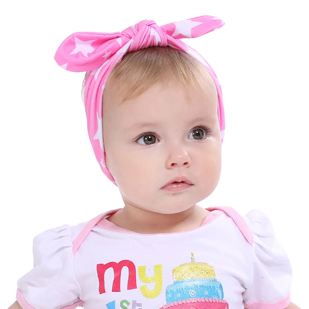 MaisonVerde® Baby Girl Rabbit Ear Bow Headband – Cute Infant & Toddler Hair Accessory