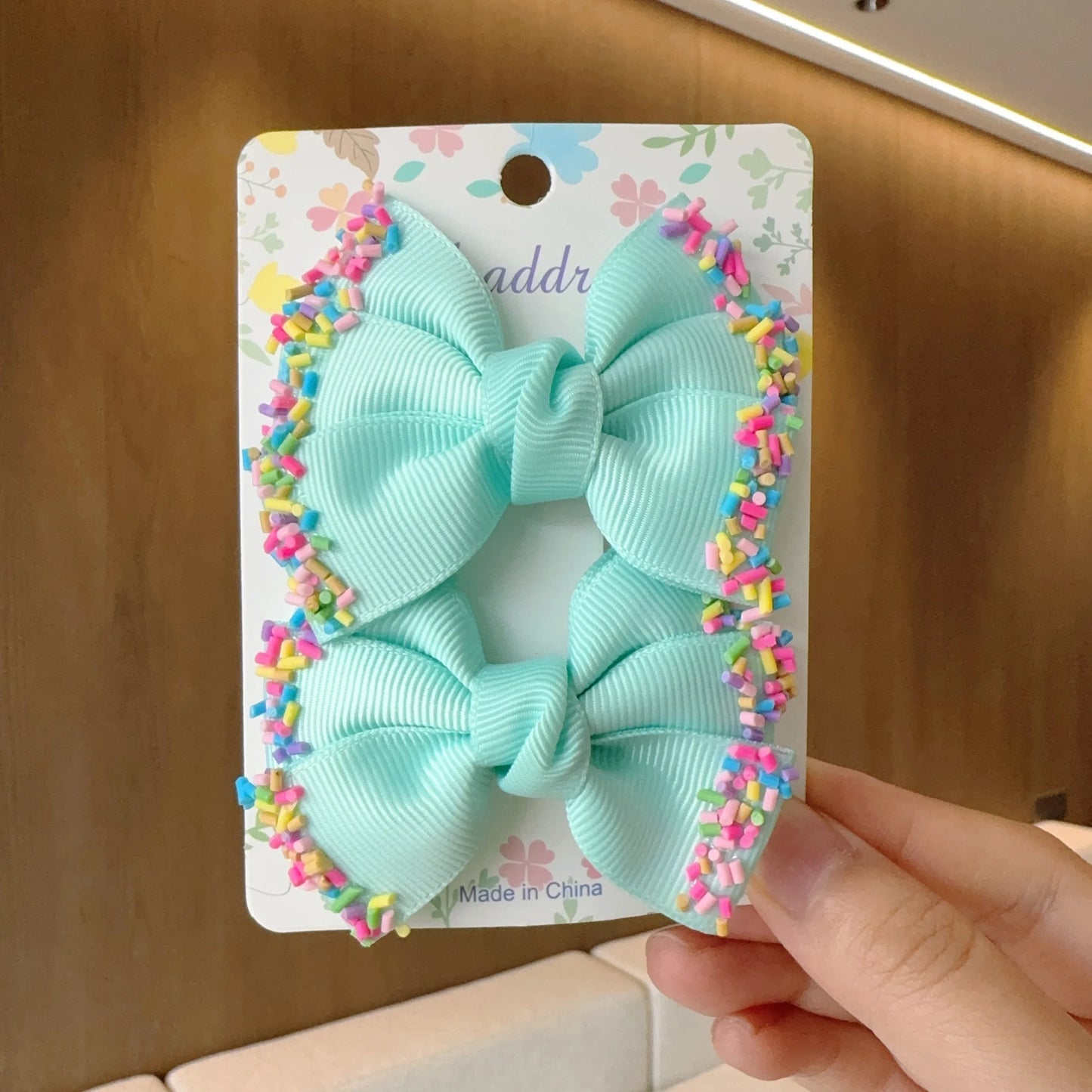 MaisonVerde® 2-Piece Hair Bow Clips – Fashion Ribbon Barrettes for Girls | Solid Colour Cheer Hair Accessories