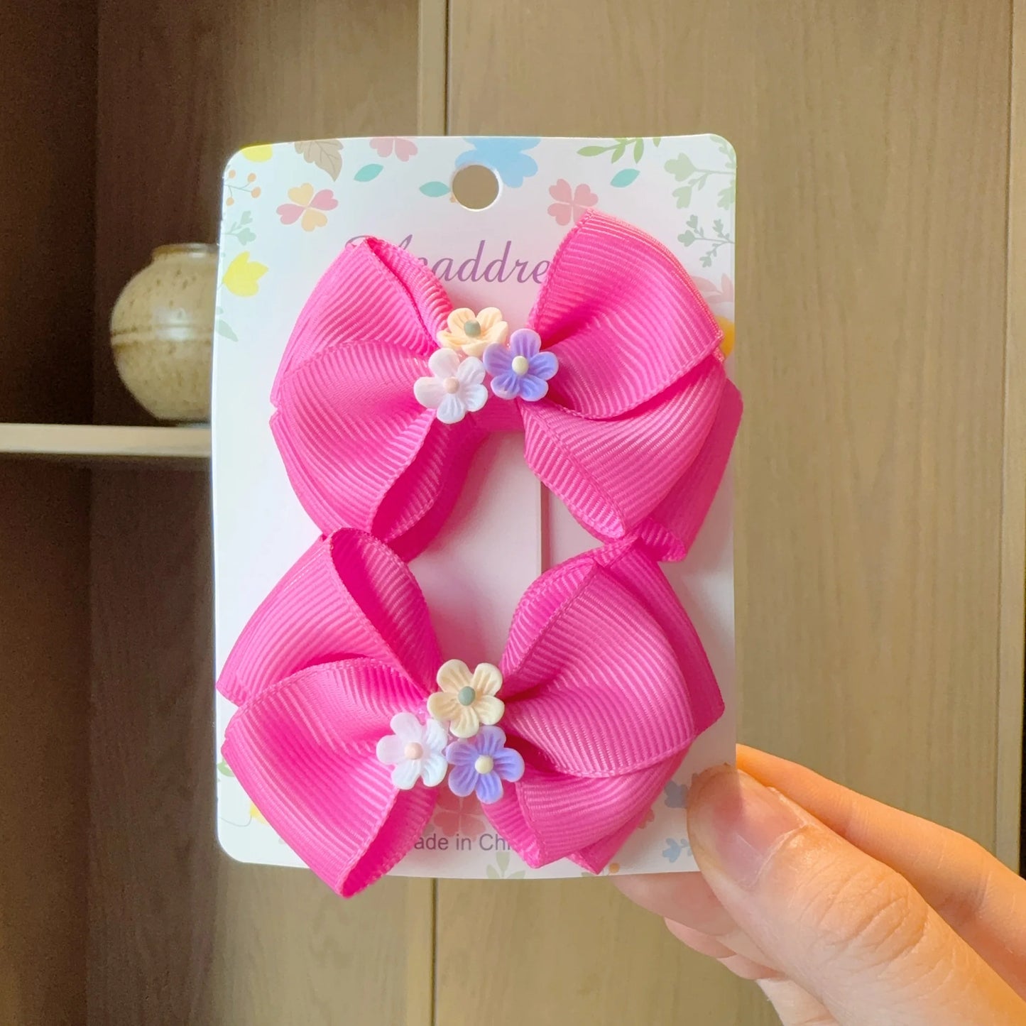 MaisonVerde® 2-Piece Hair Bow Clips – Fashion Ribbon Barrettes for Girls | Solid Colour Cheer Hair Accessories