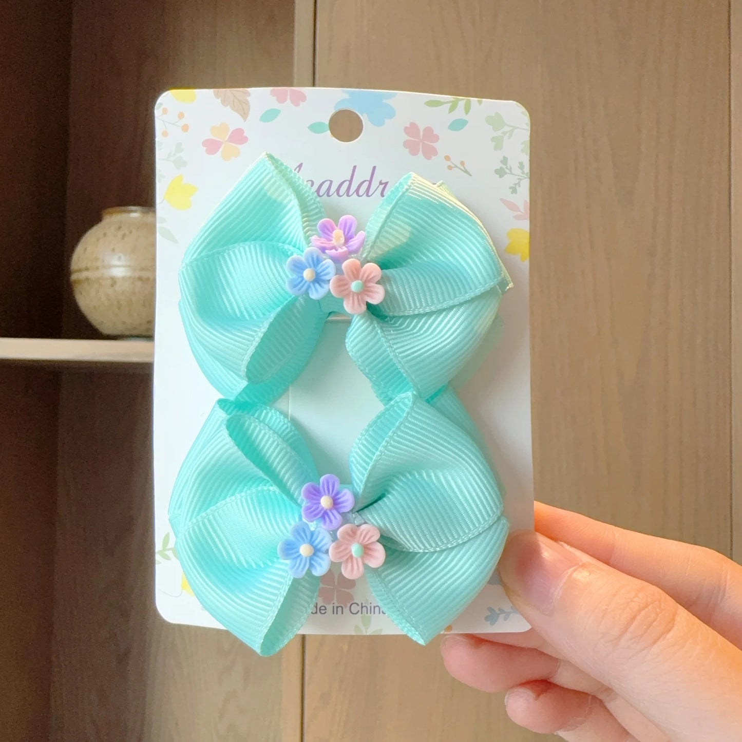 MaisonVerde® 2-Piece Hair Bow Clips – Fashion Ribbon Barrettes for Girls | Solid Colour Cheer Hair Accessories
