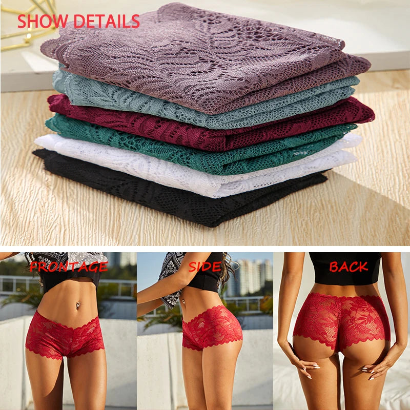 MaisonVerde® 3-Pack Seamless Lace Briefs for Women – Floral Edge Low-Rise Panties | Soft, Seductive, Everyday Comfort Underwear