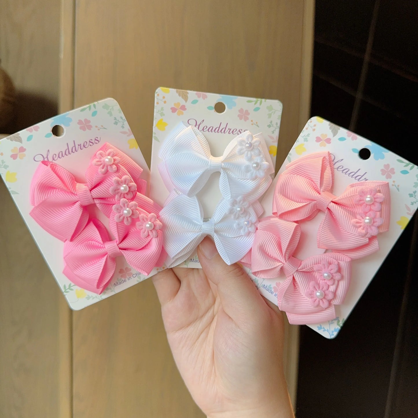 MaisonVerde® 2-Piece Hair Bow Clips – Fashion Ribbon Barrettes for Girls | Solid Colour Cheer Hair Accessories