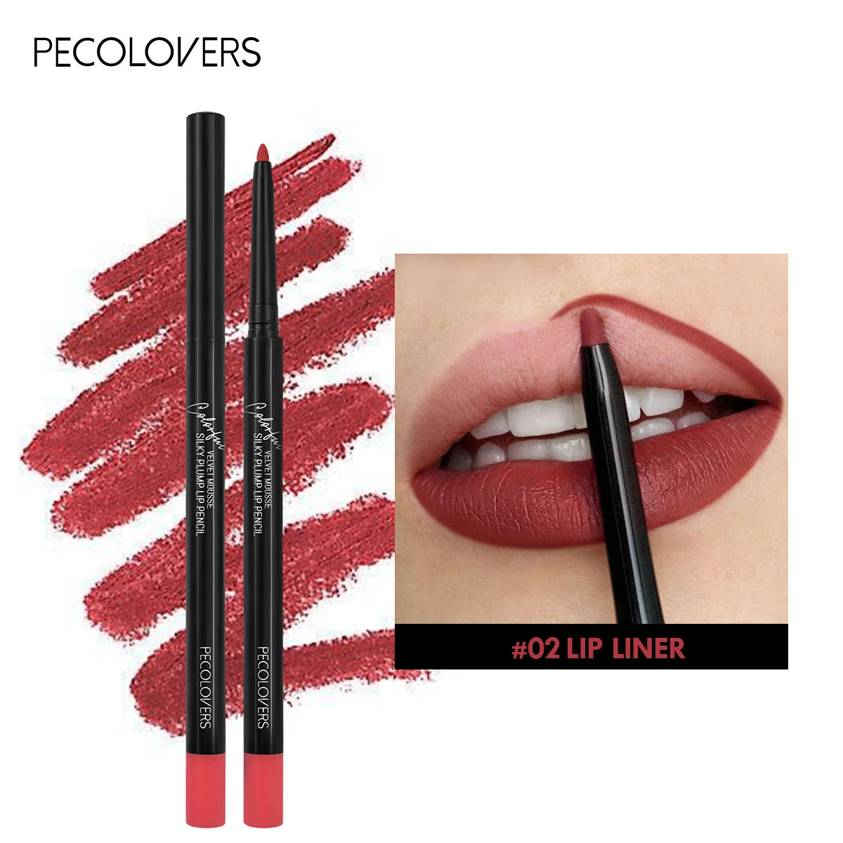 Waterproof Matte Lipliner Pencil – Long‑Lasting, Non‑Stick & Moisturising (12 Colours)