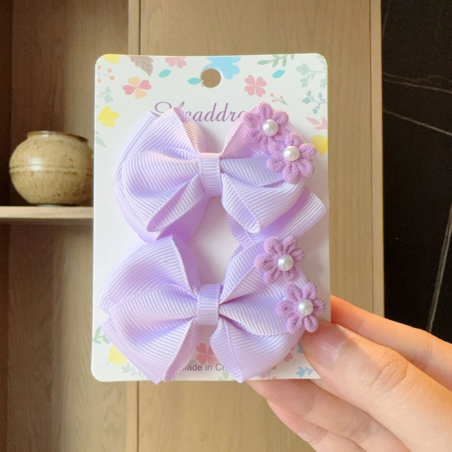 MaisonVerde® 2-Piece Hair Bow Clips – Fashion Ribbon Barrettes for Girls | Solid Colour Cheer Hair Accessories
