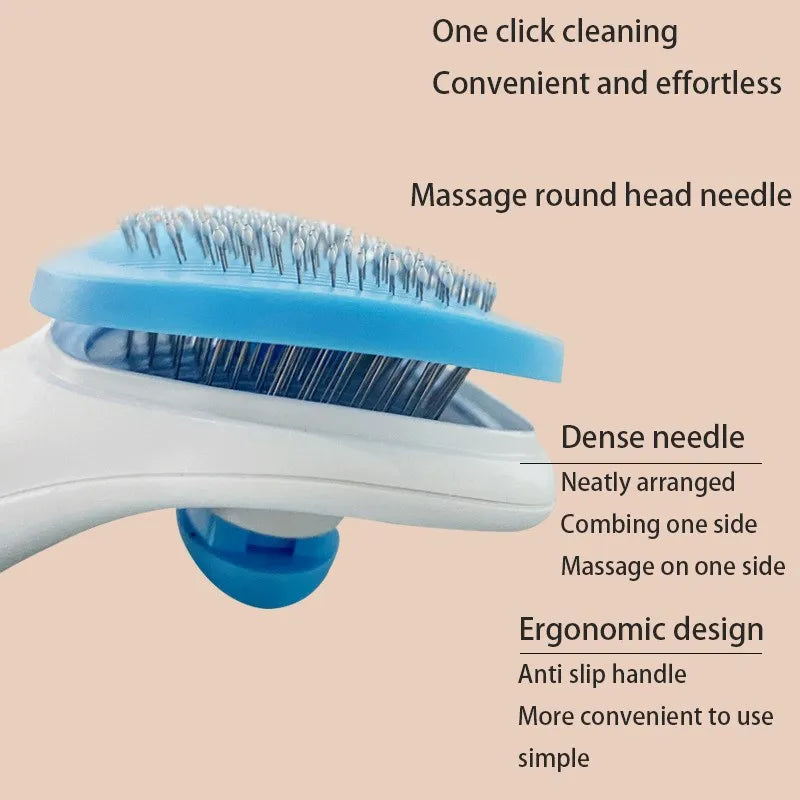 Pet Dog & Cat Hair Remover Brush – Gentle Grooming Comb for Loose Hair, Knots & Dander