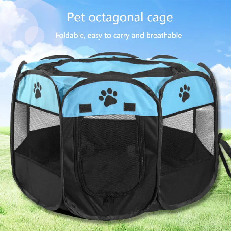 Foldable Pet Playpen & Nest – Octagonal Cat & Dog Tent for Indoor/Outdoor Use