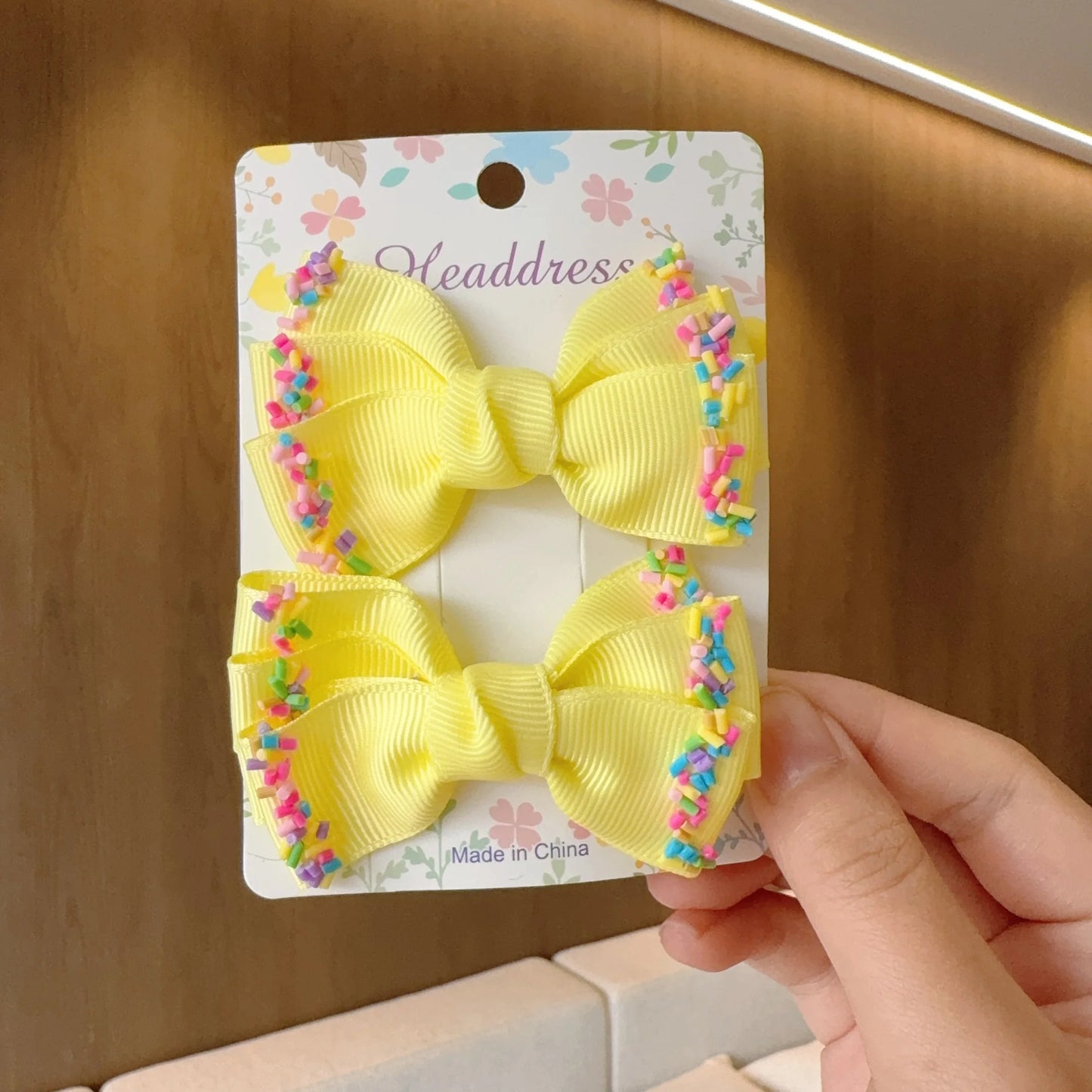 MaisonVerde® 2-Piece Hair Bow Clips – Fashion Ribbon Barrettes for Girls | Solid Colour Cheer Hair Accessories