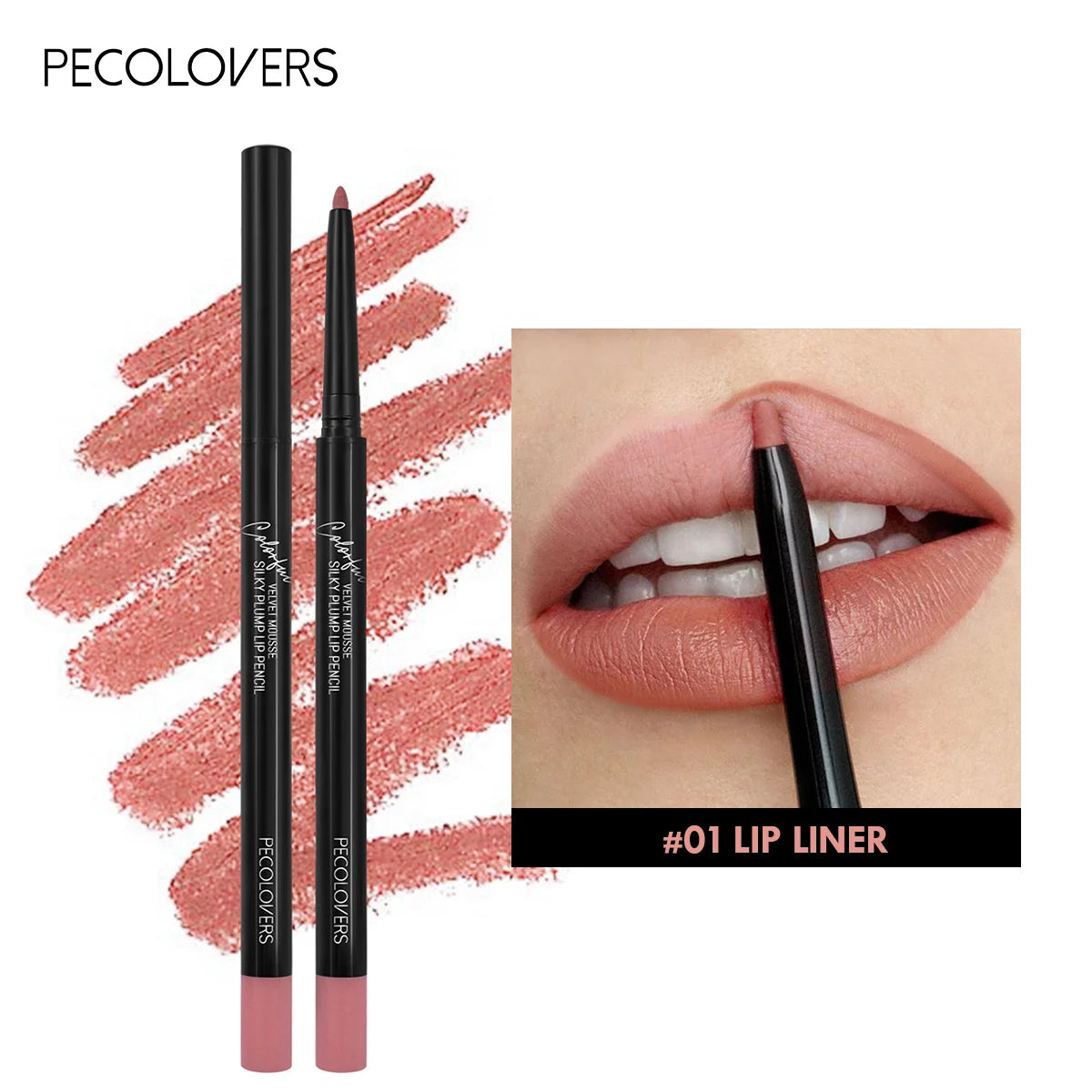 Waterproof Matte Lipliner Pencil – Long‑Lasting, Non‑Stick & Moisturising (12 Colours)