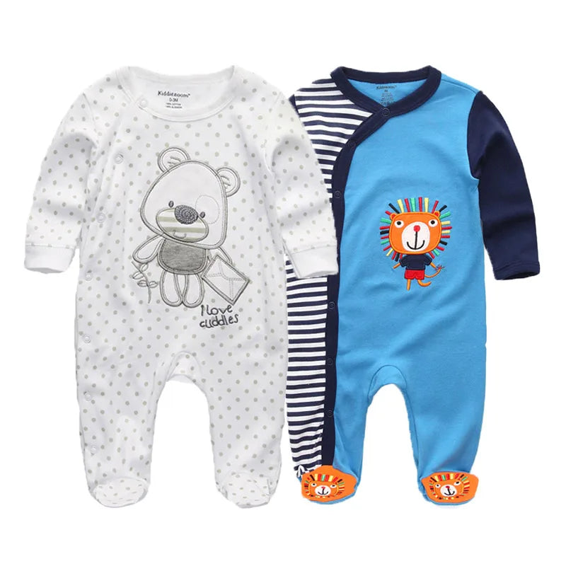 MaisonVerde® Kiddiezoom 2-Piece Baby Romper Set – 100% Cotton Long Sleeve Jumpsuit (0–12 Months)