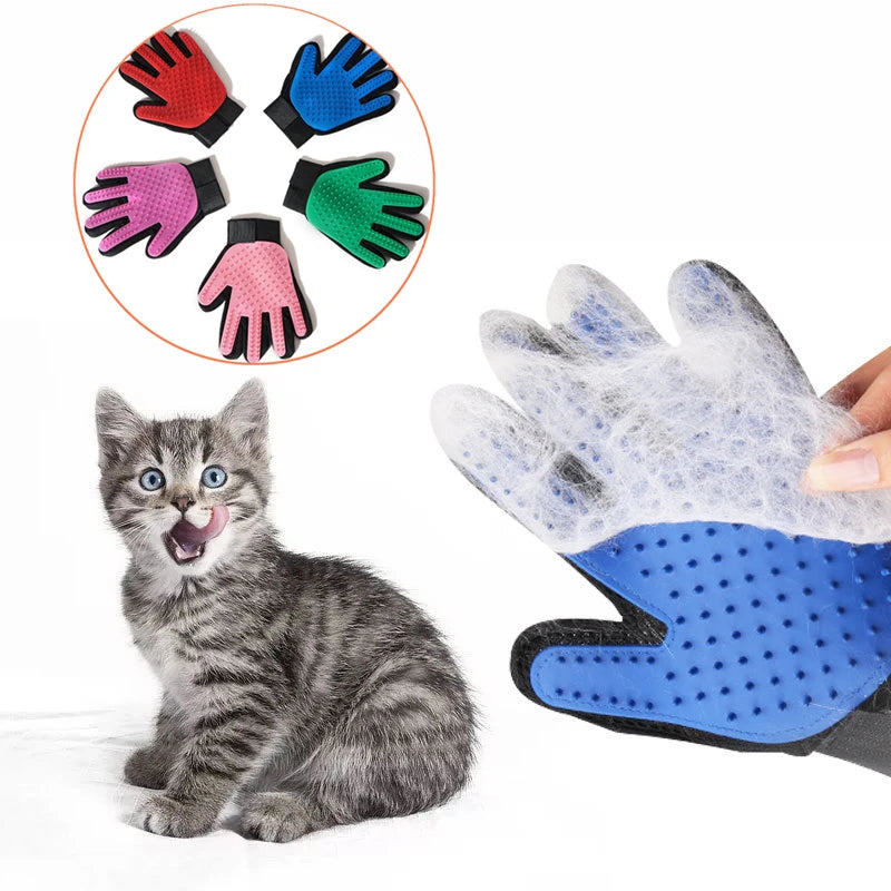 Pet Grooming Glove – Cat & Dog Hair Deshedding, Bath & Massage Brush