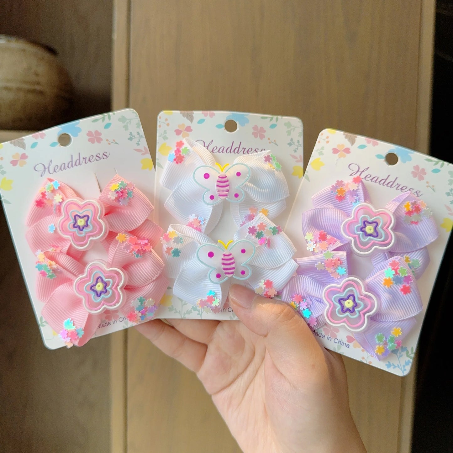 MaisonVerde® 2-Piece Hair Bow Clips – Fashion Ribbon Barrettes for Girls | Solid Colour Cheer Hair Accessories