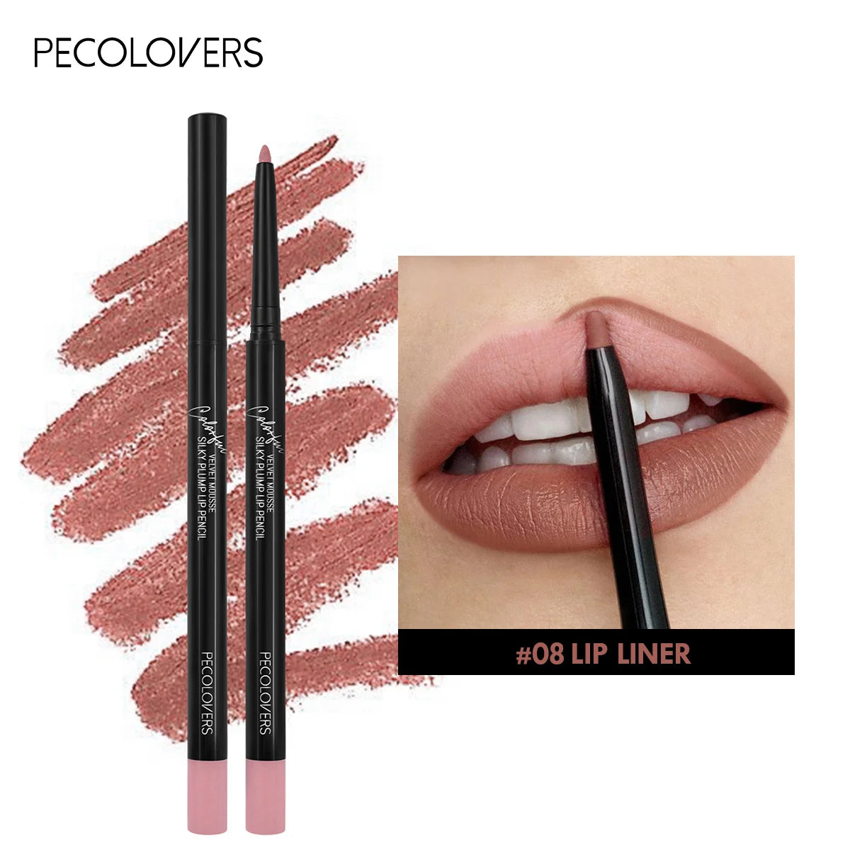 Waterproof Matte Lipliner Pencil – Long‑Lasting, Non‑Stick & Moisturising (12 Colours)