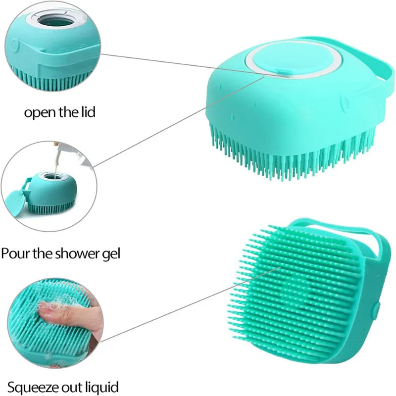 MaisonVerde® 3-in-1 Silicone Pet Bathing Brush – Grooming Tool with Shampoo Dispenser & Massager for Dogs & Cats | Free Shipping