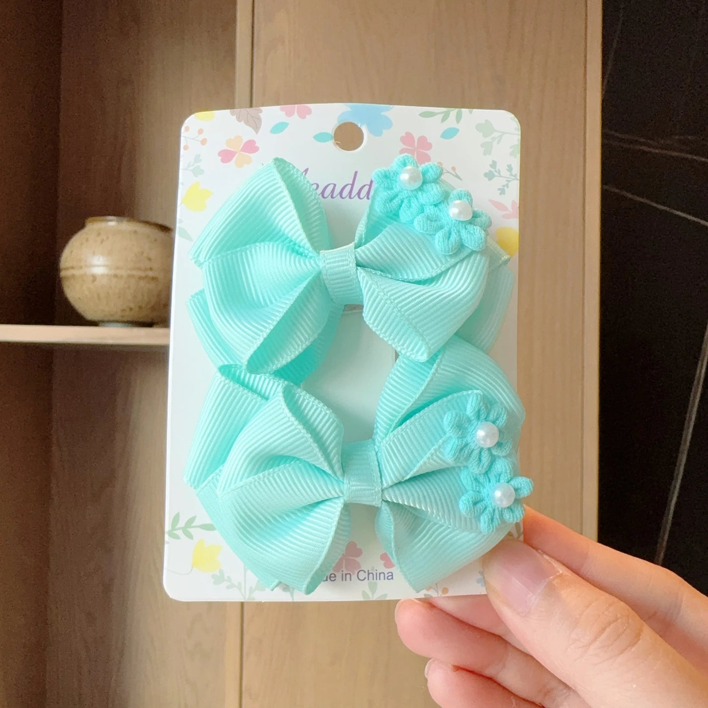 MaisonVerde® 2-Piece Hair Bow Clips – Fashion Ribbon Barrettes for Girls | Solid Colour Cheer Hair Accessories