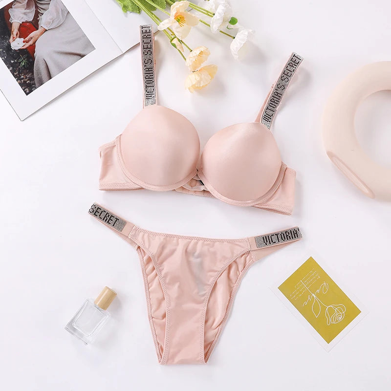 MaisonVerde® 2025 Seamless Push-Up Lingerie Set – Breathable Underwire Bra & Briefs | Everyday Shaping Support Inspired by Victoria’s Secret