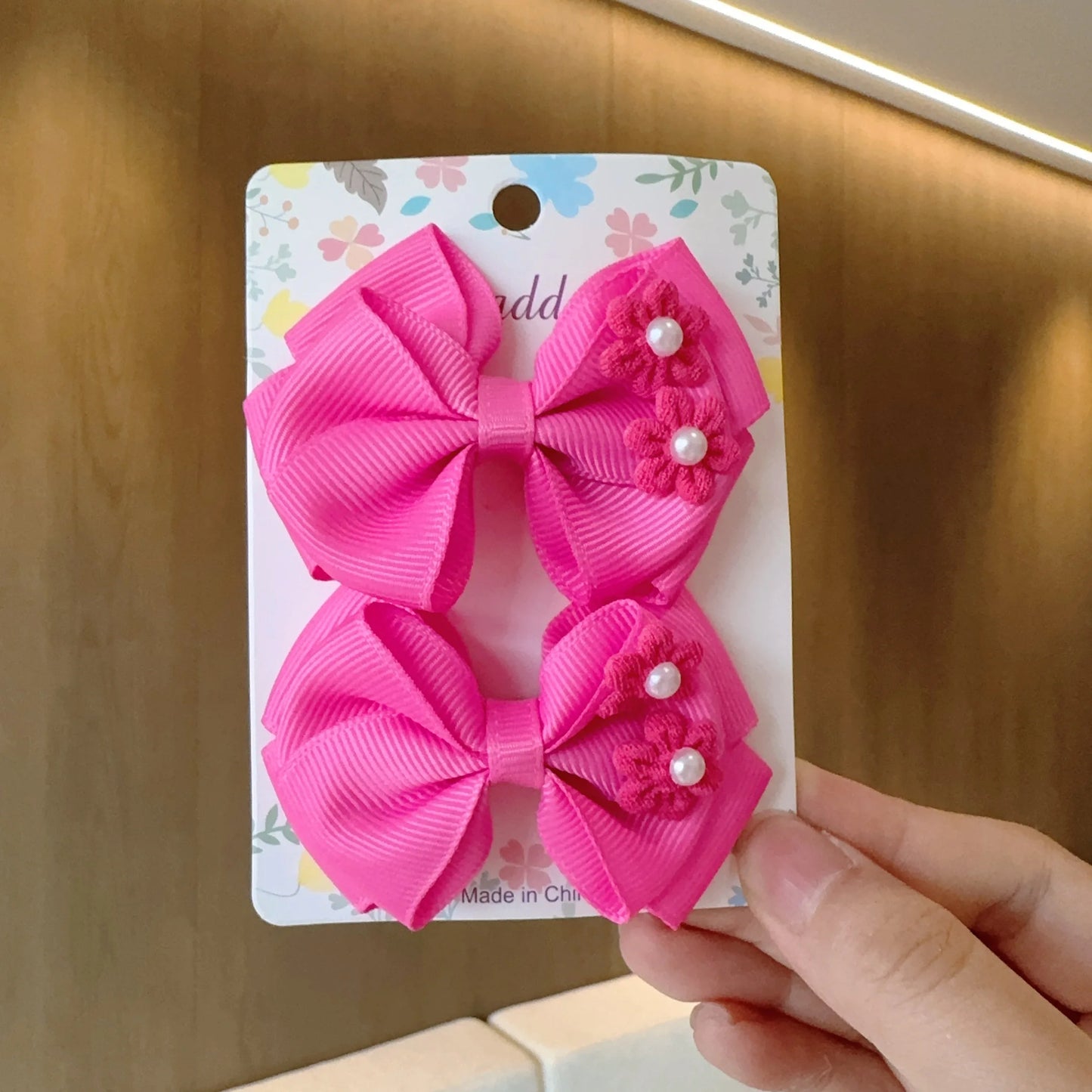 MaisonVerde® 2-Piece Hair Bow Clips – Fashion Ribbon Barrettes for Girls | Solid Colour Cheer Hair Accessories