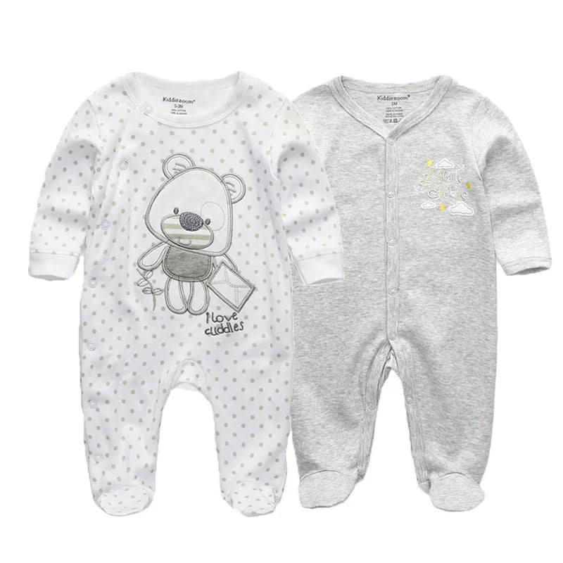 MaisonVerde® Kiddiezoom 2-Piece Baby Romper Set – 100% Cotton Long Sleeve Jumpsuit (0–12 Months)