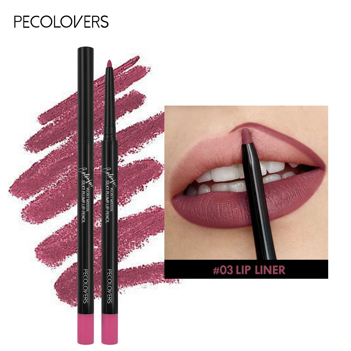 Waterproof Matte Lipliner Pencil – Long‑Lasting, Non‑Stick & Moisturising (12 Colours)