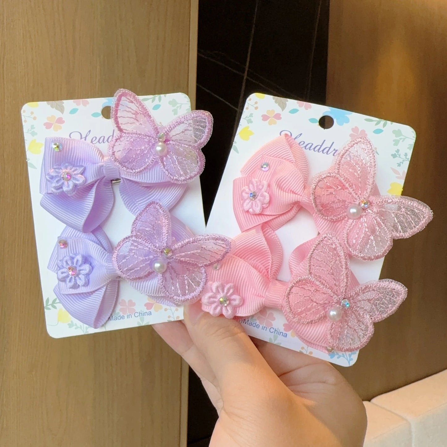 MaisonVerde® 2-Piece Hair Bow Clips – Fashion Ribbon Barrettes for Girls | Solid Colour Cheer Hair Accessories