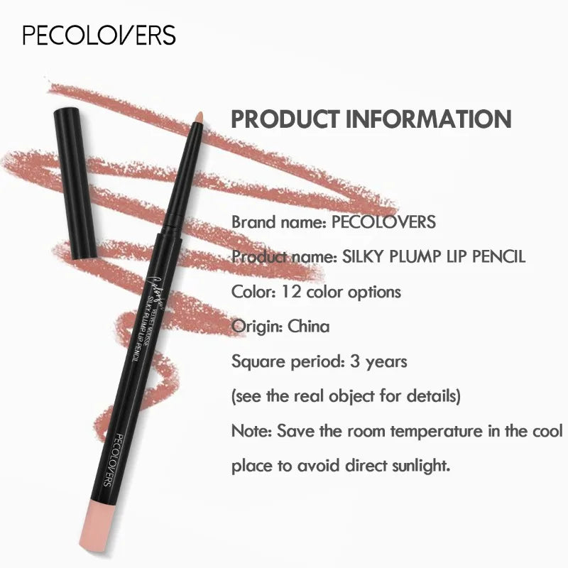 Waterproof Matte Lipliner Pencil – Long‑Lasting, Non‑Stick & Moisturising (12 Colours)