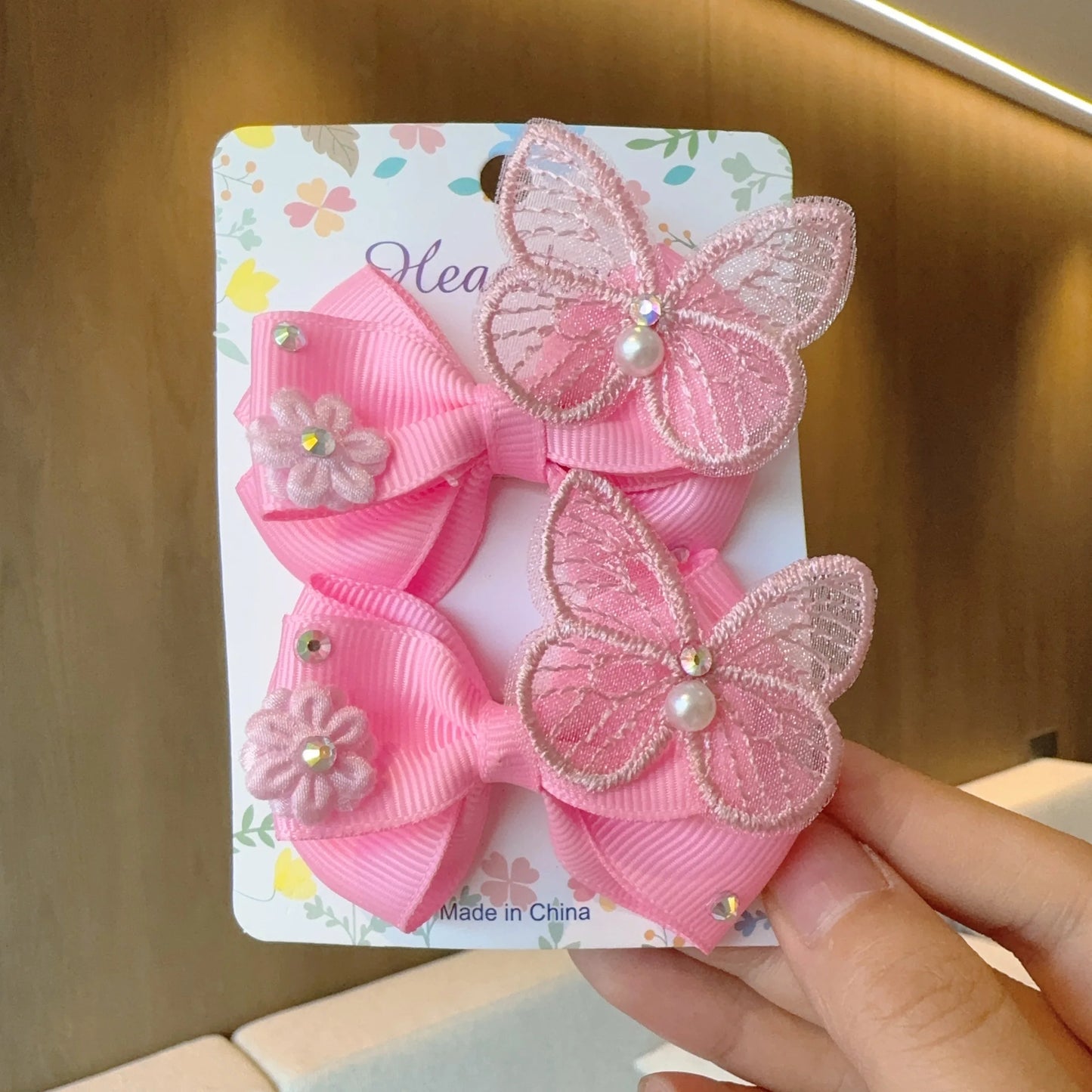 MaisonVerde® 2-Piece Hair Bow Clips – Fashion Ribbon Barrettes for Girls | Solid Colour Cheer Hair Accessories