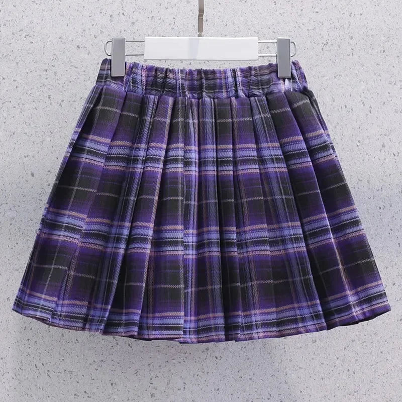 MaisonVerde® Sanrio Kuromi Kawaii Girls College Style Outfit – T‑Shirt & Pleated Skirt Set (Summer Collection)