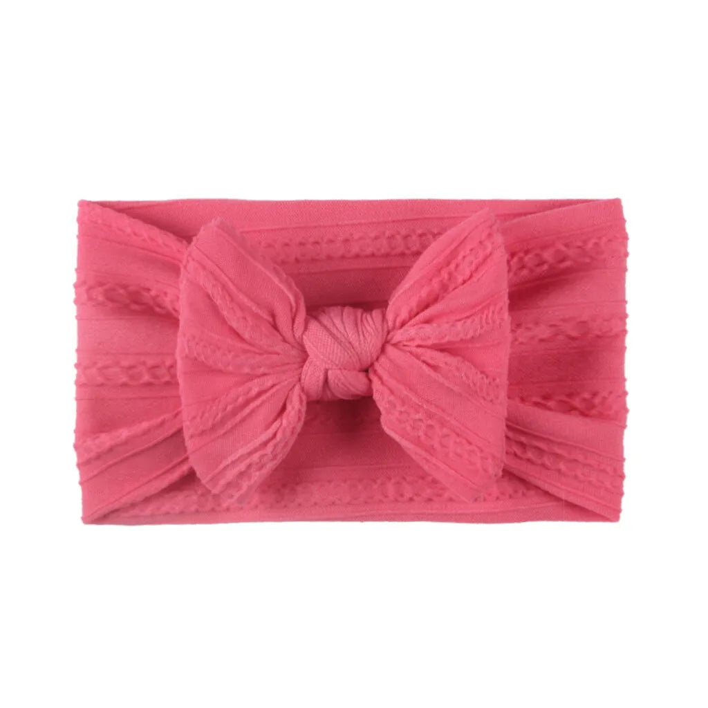 MaisonVerde® Baby Girl Headband – Soft Cotton Nylon Bow | 6M–6Y Adjustable Fit