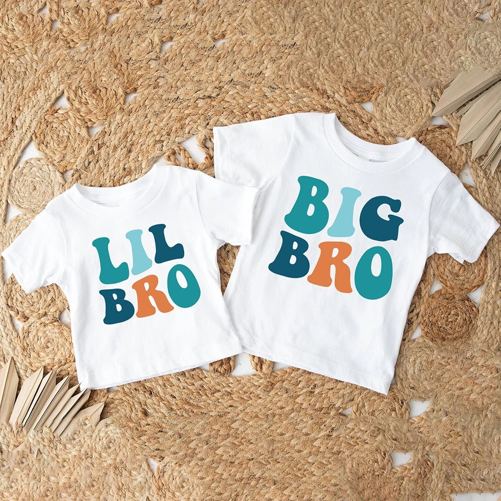 MaisonVerde® Matching Big Brother & Little Brother T-Shirts – Sibling Short Sleeve Tees for Kids | Summer Family Outfit