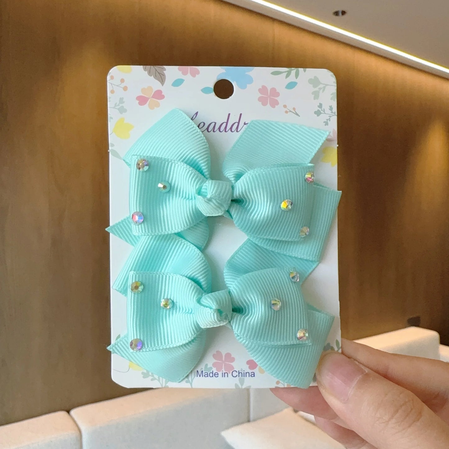 MaisonVerde® 2-Piece Hair Bow Clips – Fashion Ribbon Barrettes for Girls | Solid Colour Cheer Hair Accessories