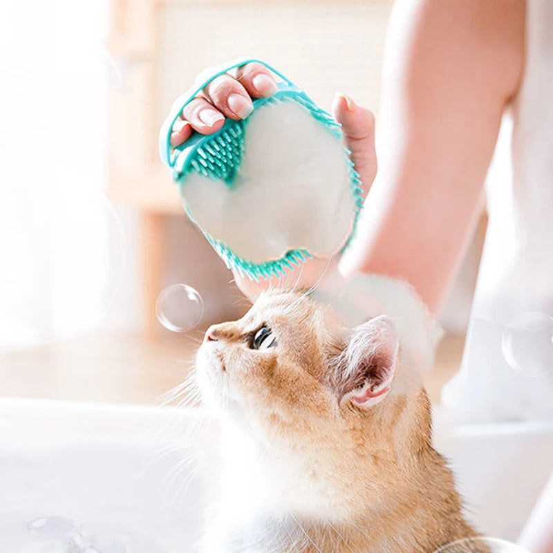 MaisonVerde® 3-in-1 Silicone Pet Bathing Brush – Grooming Tool with Shampoo Dispenser & Massager for Dogs & Cats | Free Shipping