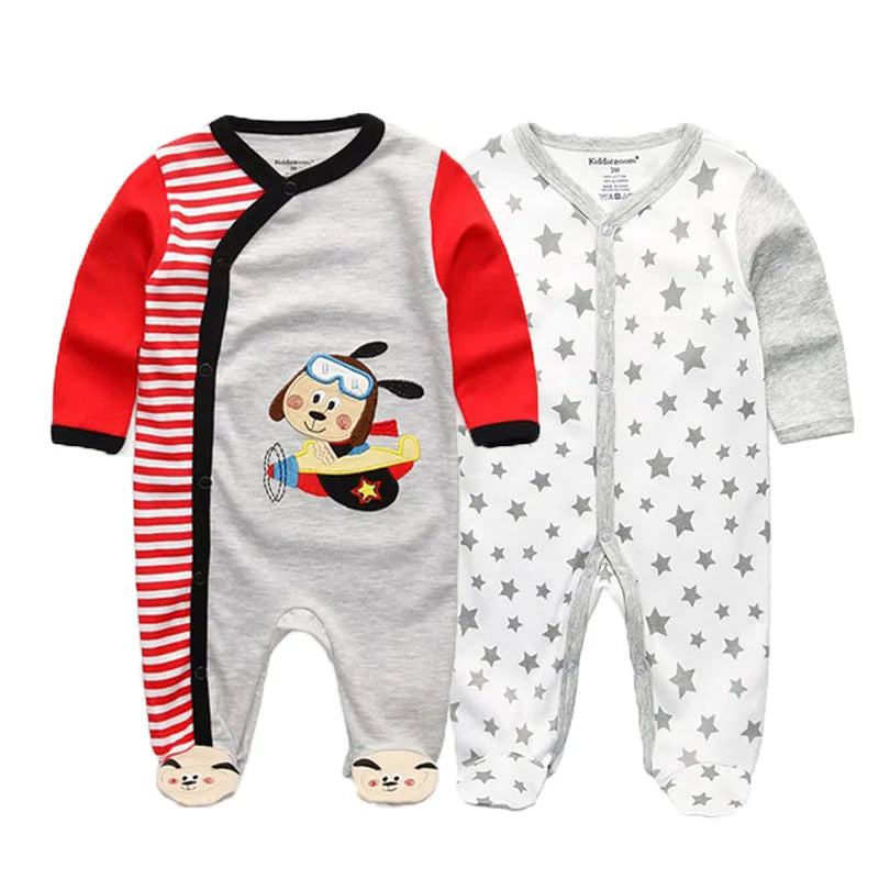 MaisonVerde® Kiddiezoom 2-Piece Baby Romper Set – 100% Cotton Long Sleeve Jumpsuit (0–12 Months)