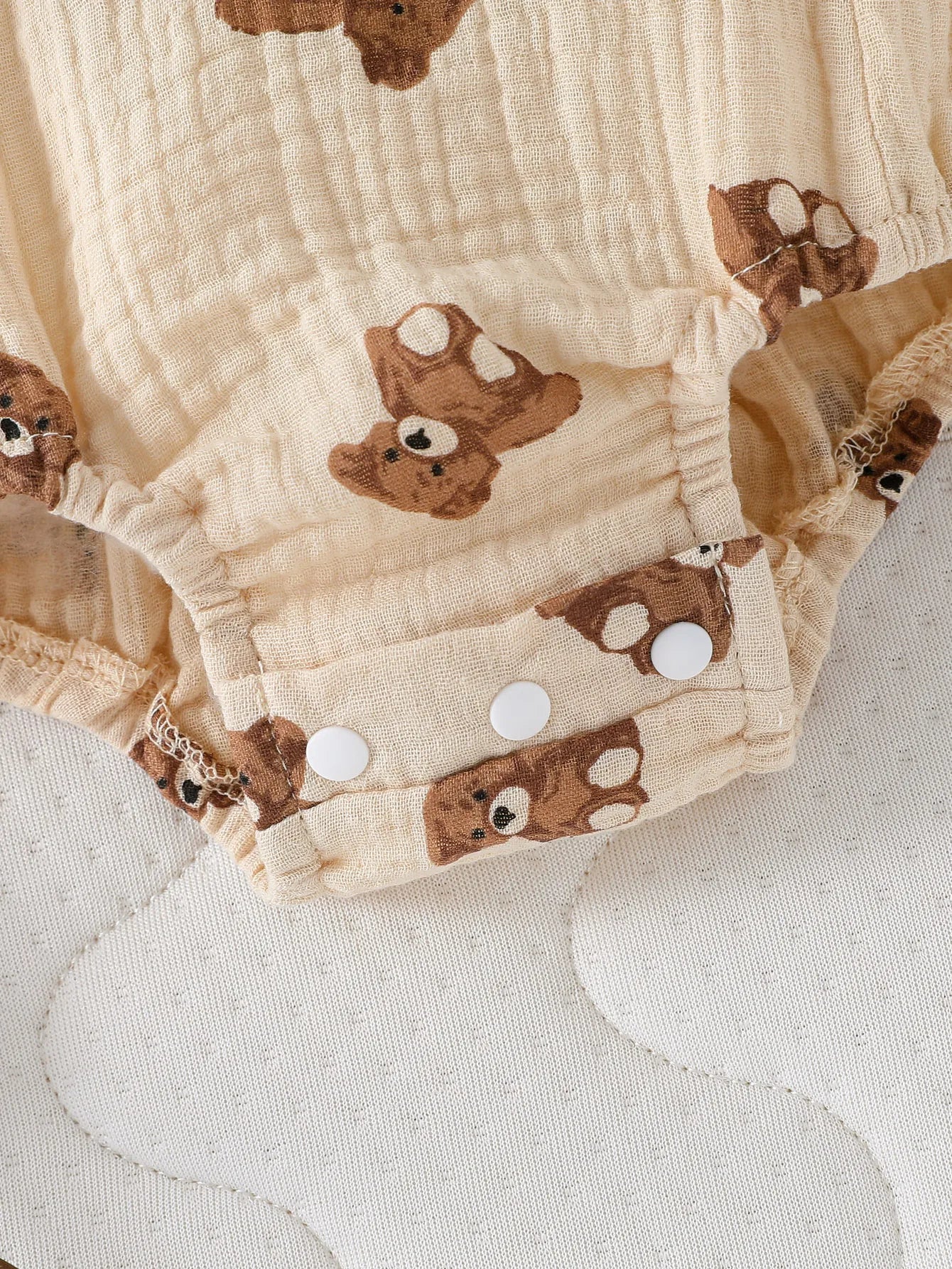 MaisonVerde® Baby Girl Sleeveless Bear Romper – Summer Cotton Jumpsuit for 0–12 Months | Soft Daily Outfit for Newborns & Infants