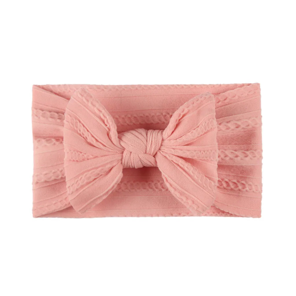MaisonVerde® Baby Girl Headband – Soft Cotton Nylon Bow | 6M–6Y Adjustable Fit