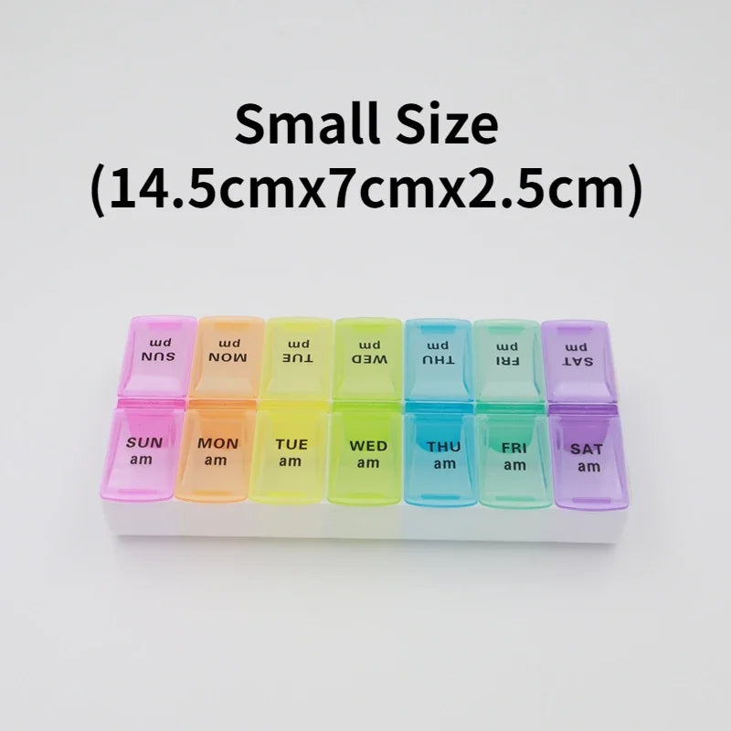 MaisonVerde® Weekly Travel Pill Organizer – 7-Day Compact Pill Box with 14 Compartments | AM/PM Storage for Vitamins, Tablets & Fish Oils