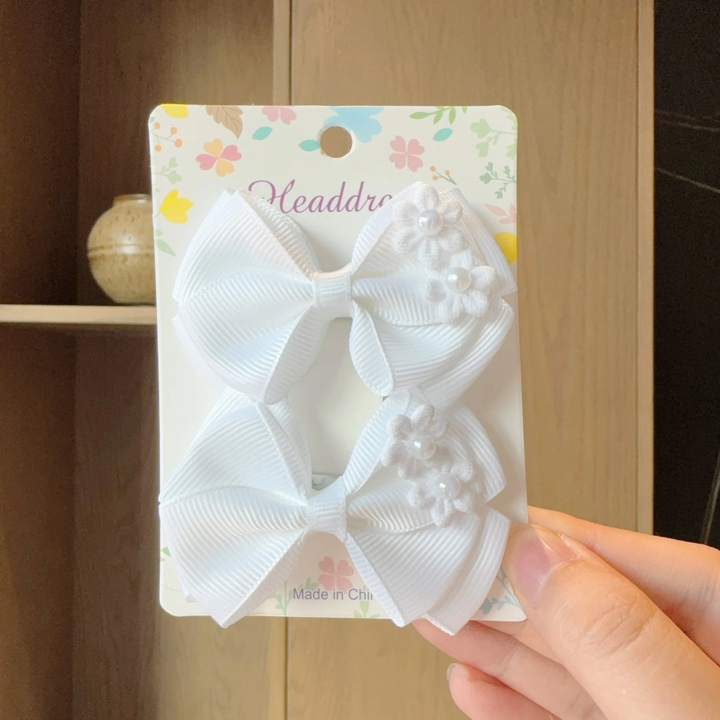 MaisonVerde® 2-Piece Hair Bow Clips – Fashion Ribbon Barrettes for Girls | Solid Colour Cheer Hair Accessories