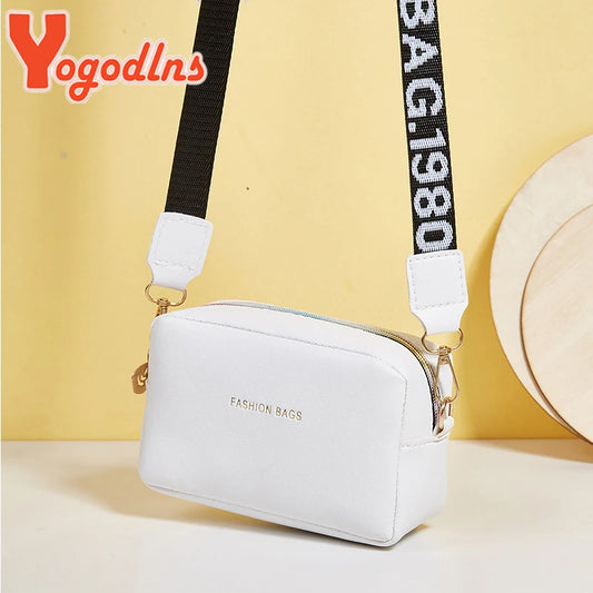MaisonVerde® Mini Square Crossbody Bag – PU Leather Shoulder Bag with Letter Strap | Soft Fashion Handbag for Women