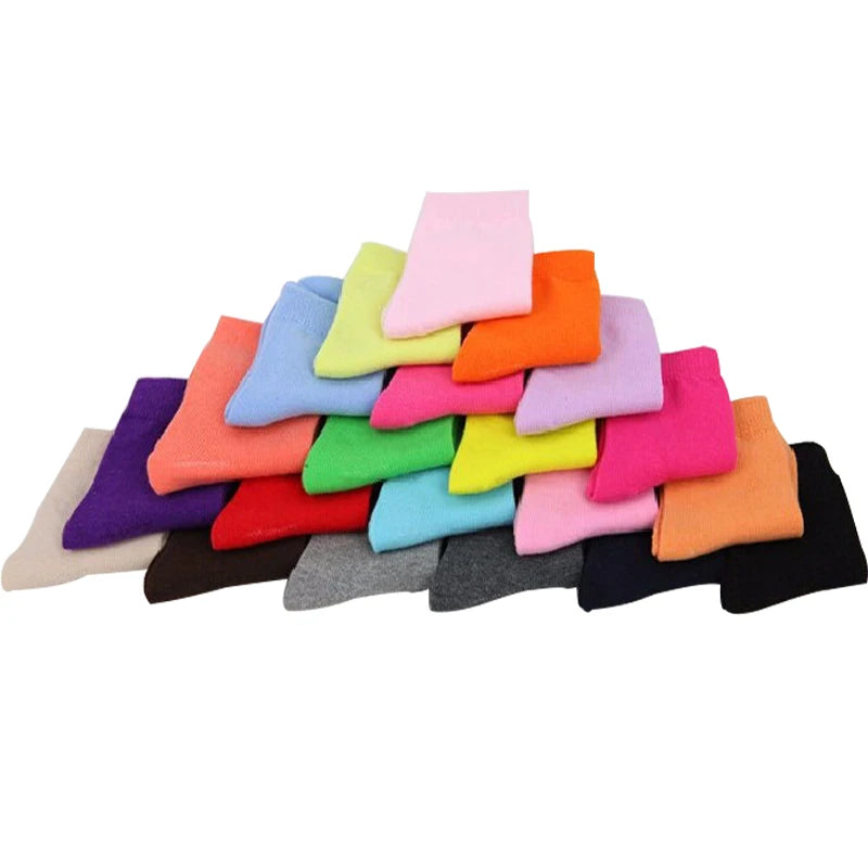 MaisonVerde® 20-Piece (10 Pair) Kids’ Cotton Socks – Candy Colours for Boys & Girls, 1–9 Years