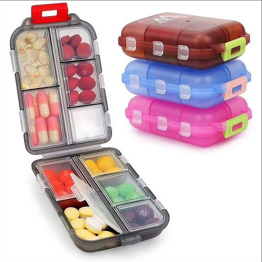 MaisonVerde® Travel Pill Organizer – Portable Moisture-Proof Medicine & Vitamin Box | 4–12 Compartments for Daily Use or Travel