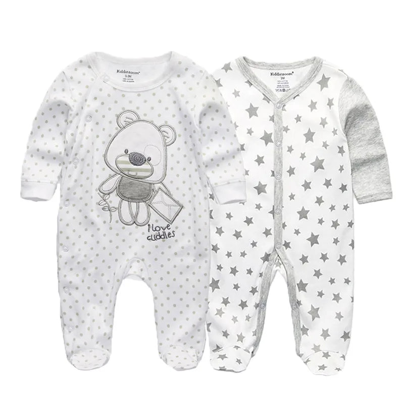 MaisonVerde® Kiddiezoom 2-Piece Baby Romper Set – 100% Cotton Long Sleeve Jumpsuit (0–12 Months)