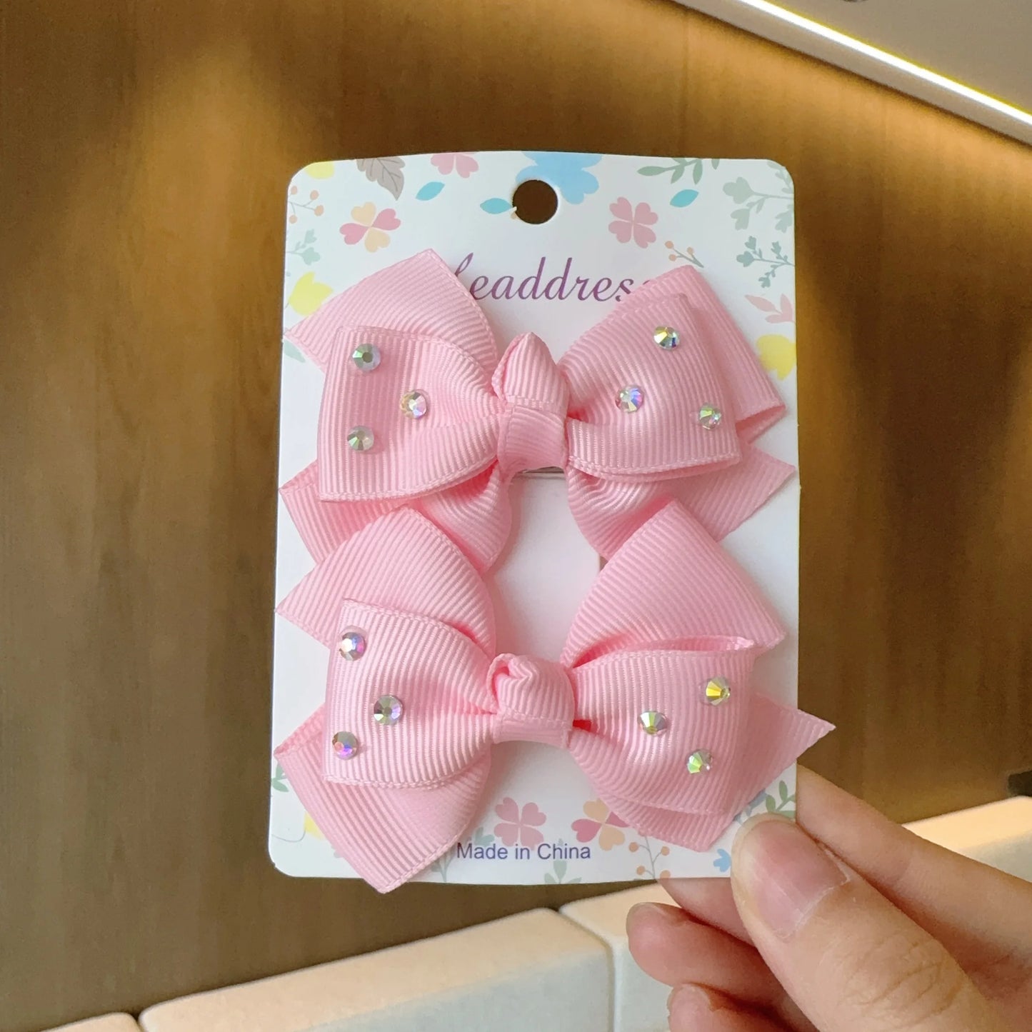 MaisonVerde® 2-Piece Hair Bow Clips – Fashion Ribbon Barrettes for Girls | Solid Colour Cheer Hair Accessories