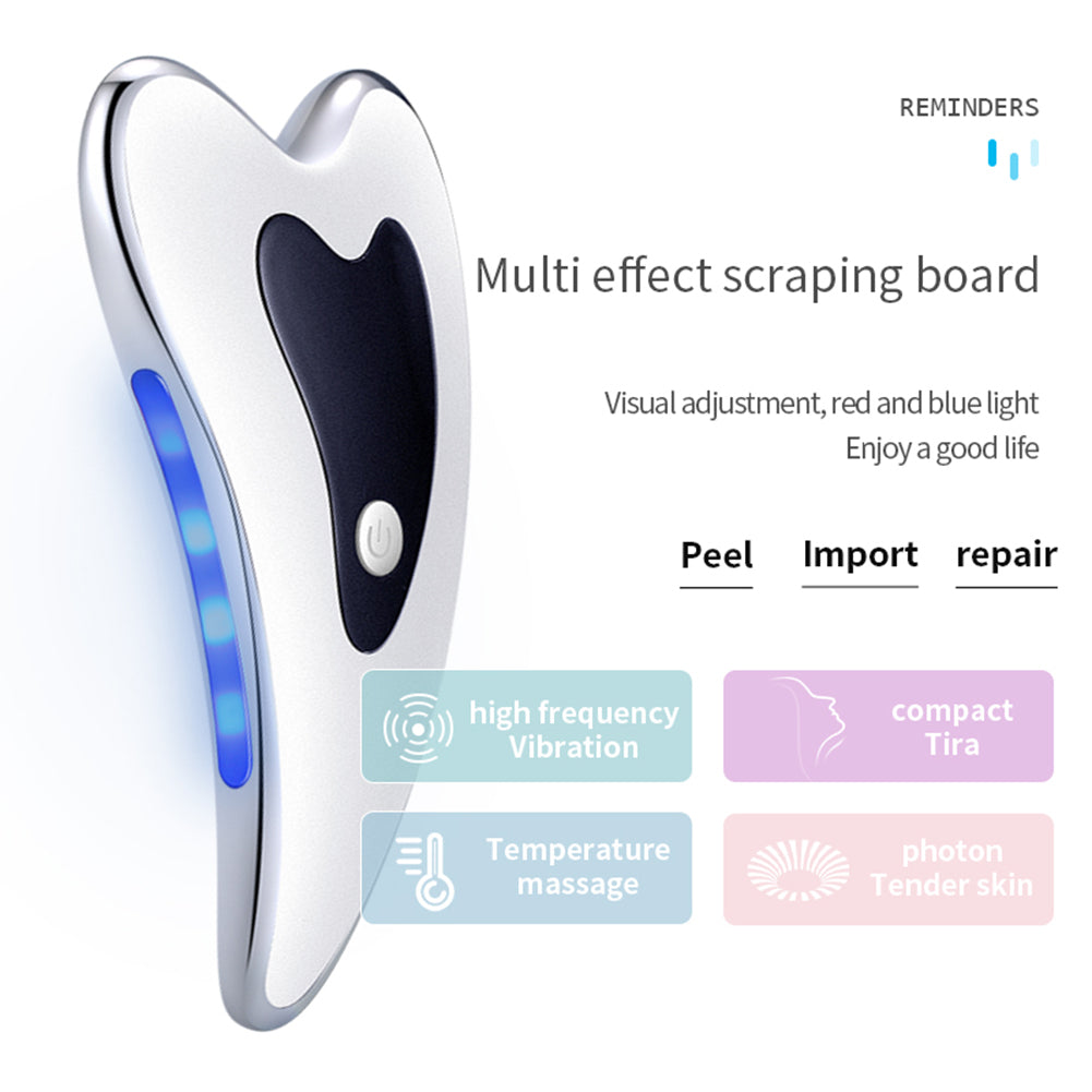 Electric Guasha Scraper Board Microcurrent Face Massager Wrinkle Face Lift Device Gua Sha Plate Facial Lifting Firming Skin Care