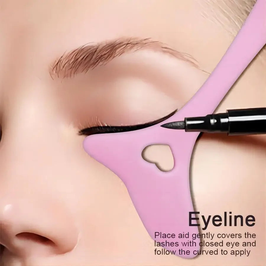 Silicone Eyeliner & Makeup Stencil – Wing Tips, Mascara, Lipstick & Face Mask Applicator Tool