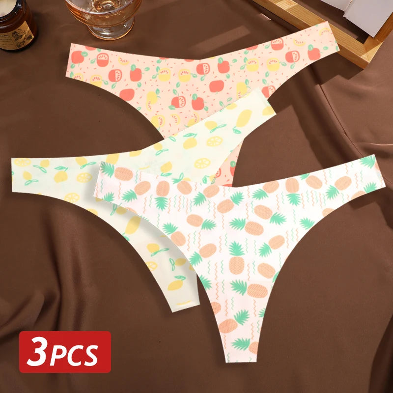 MaisonVerde® 3-Pack Ice Silk G-String Panties – Seamless Low-Rise Thongs for Women | Leopard & Butterfly Print Breathable Lingerie