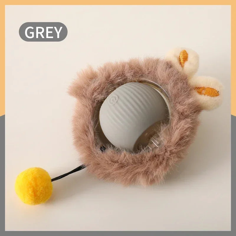 SmartPounce™ Interactive Cat Ball – Rechargeable, Auto-Rolling, Faux Tail, Silent, Silicone | MaisonVerde