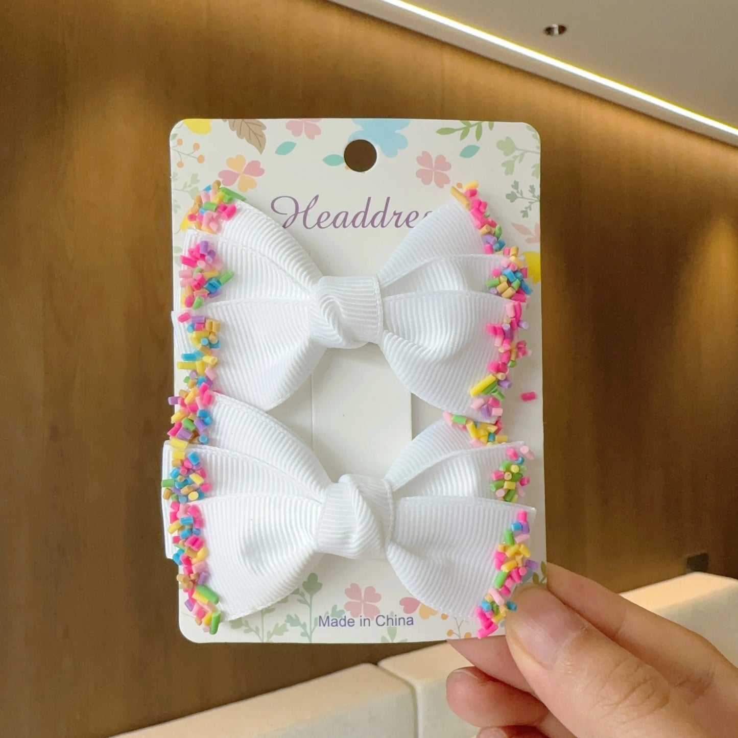 MaisonVerde® 2-Piece Hair Bow Clips – Fashion Ribbon Barrettes for Girls | Solid Colour Cheer Hair Accessories