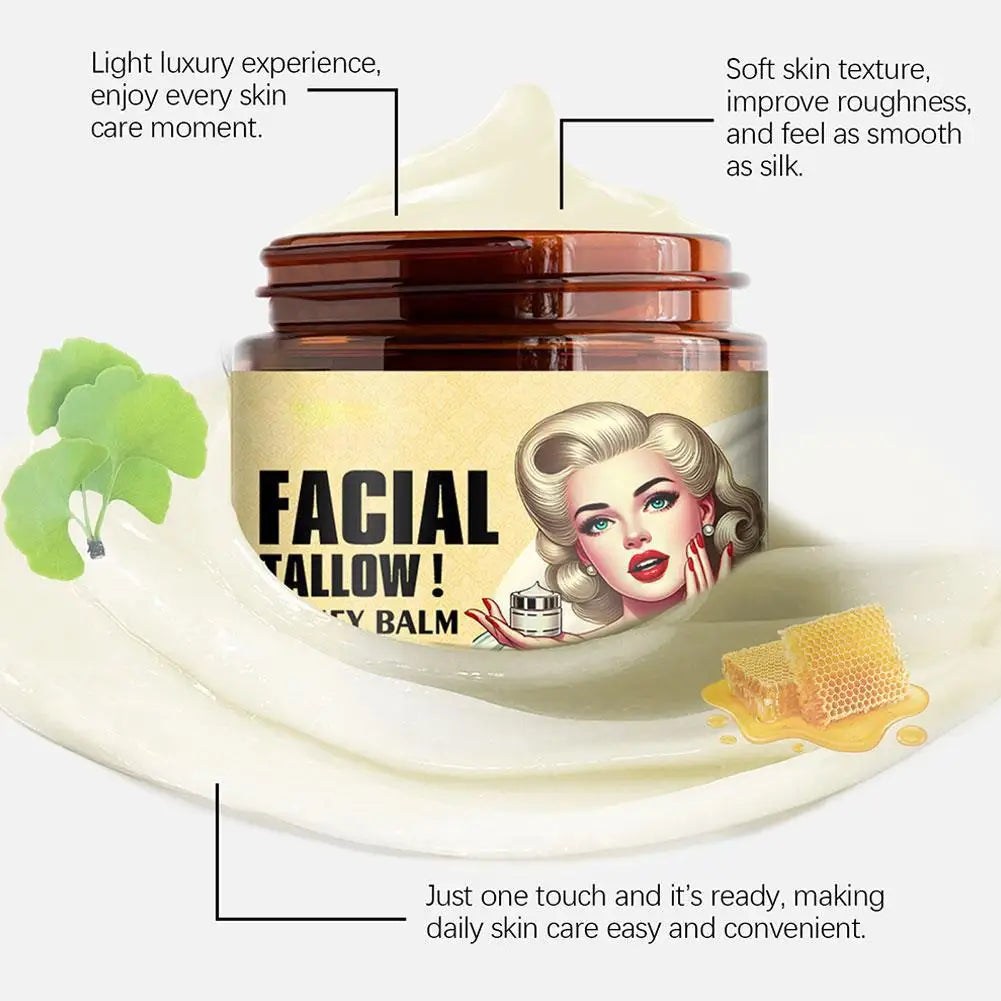 Whipped Beef Tallow And Honey Balm Moisturizing Beef Tallow Face Cream Body Lotion Grass Fed Grass Finished Face Cream Care 120g/25g