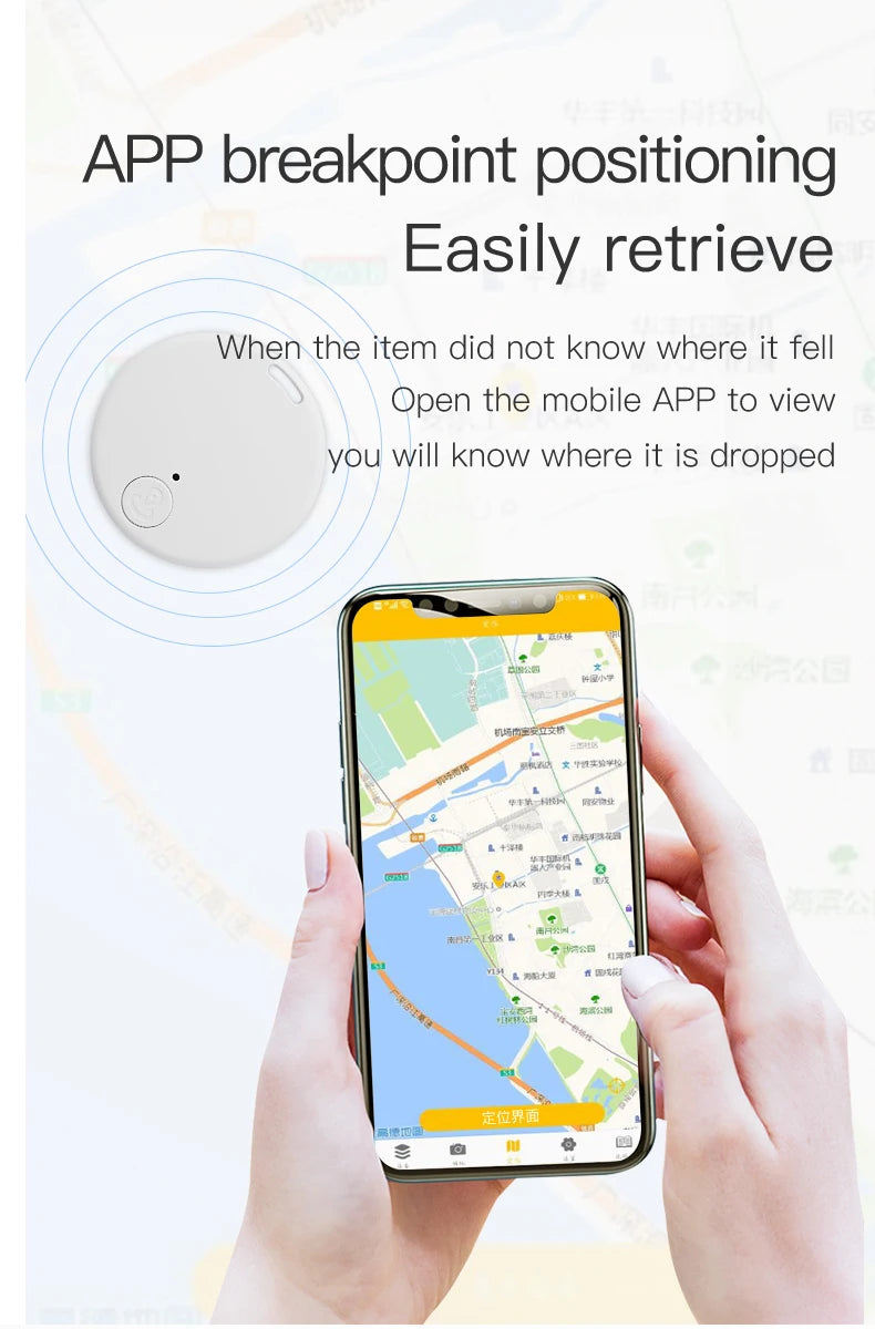 Mini Bluetooth GPS Tracker – Anti-Lost Smart Tag for Keys, Pets & Wallets
