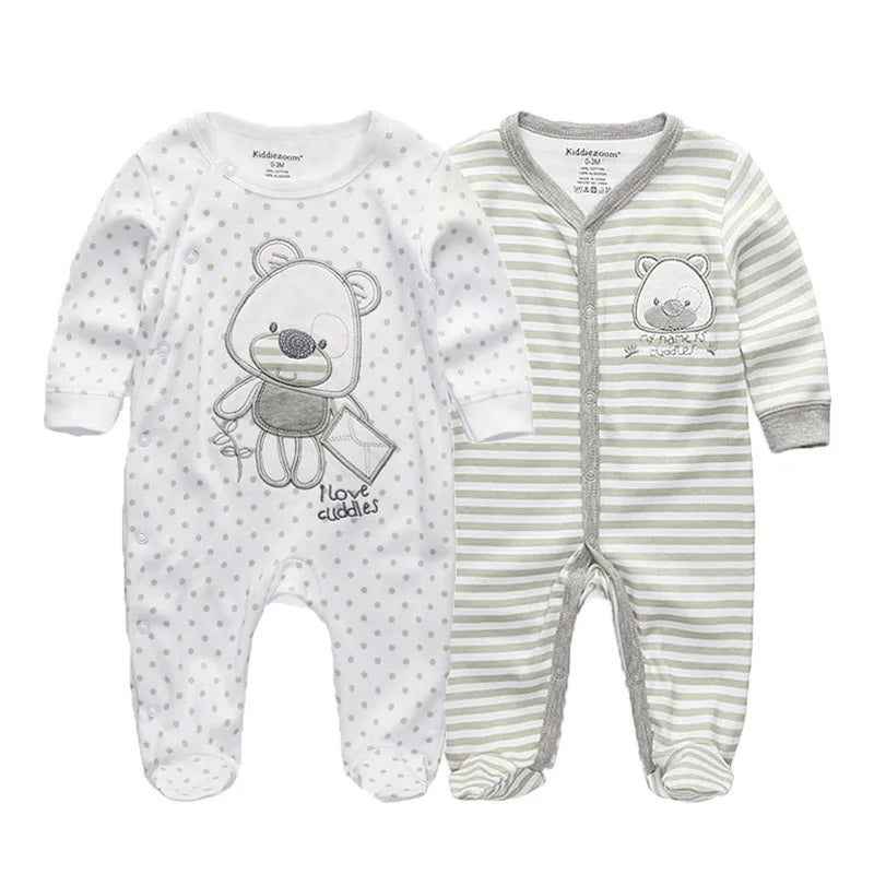 MaisonVerde® Kiddiezoom 2-Piece Baby Romper Set – 100% Cotton Long Sleeve Jumpsuit (0–12 Months)