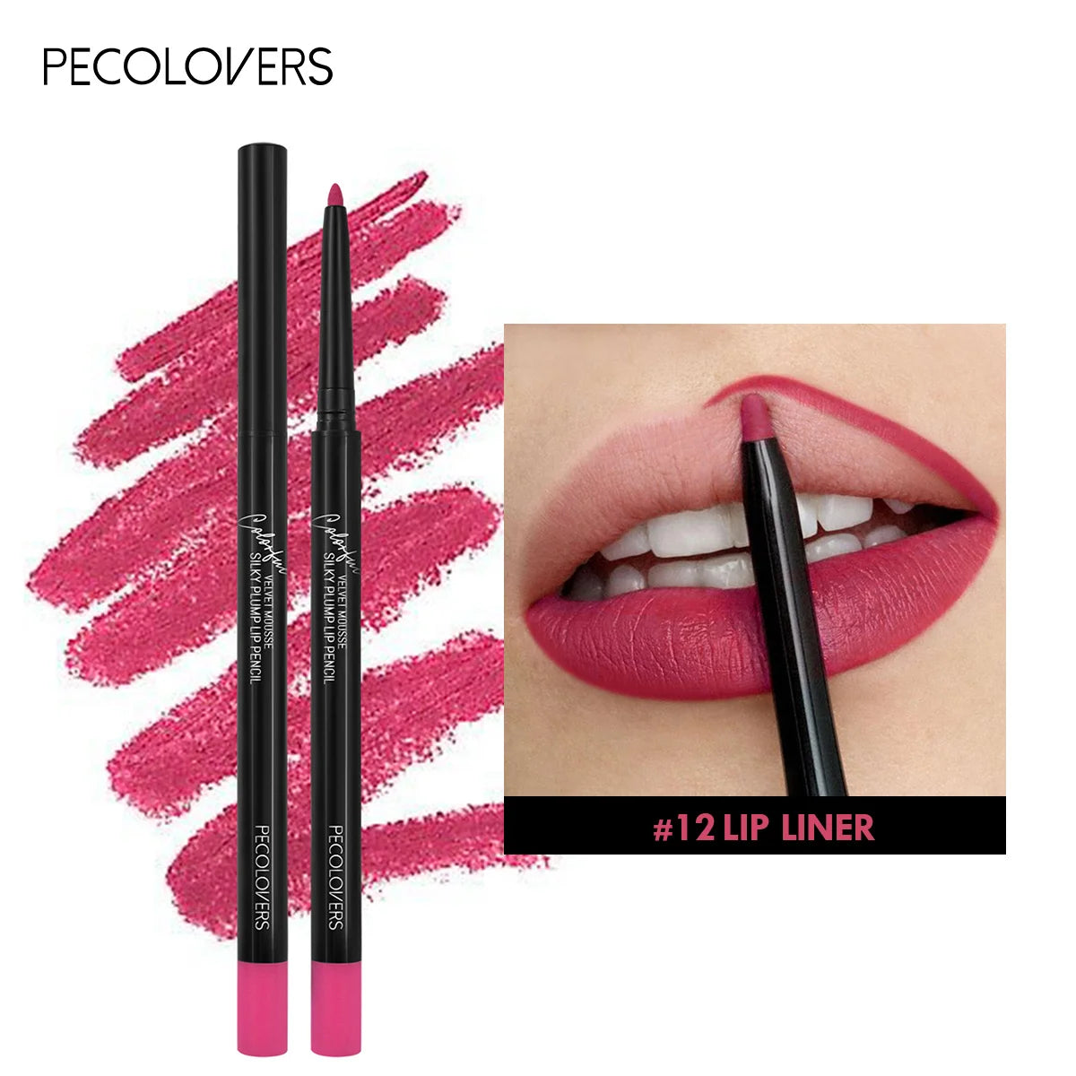 Waterproof Matte Lipliner Pencil – Long‑Lasting, Non‑Stick & Moisturising (12 Colours)
